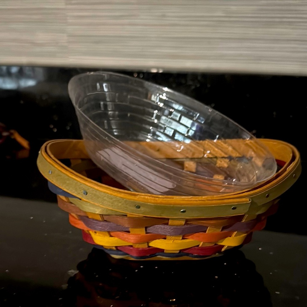 Multicolor Woven Basket with Clear liner